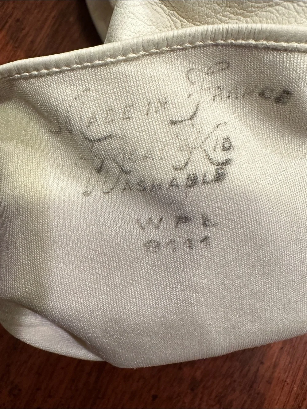 White kid leather gloves